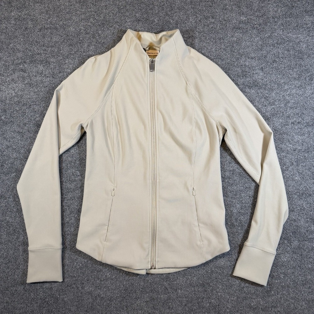 Athleta Women's Oyster‎ Salutation Ribbed Full Zip Jacket Medium